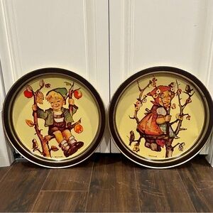 Hummel Tin Serving Tray - Lot of 2 -Apple Tree